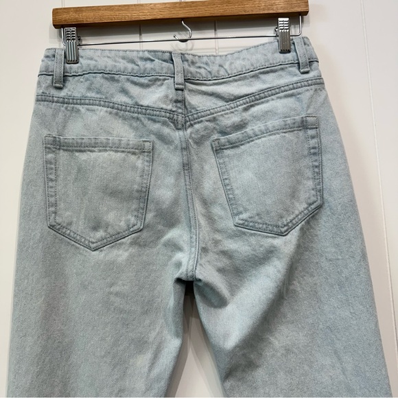 LIONESS Women's Naomi Boyfriend Jeans Light High Rise Distressed Size Large US 8 - Picture 7 of 16